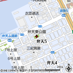 弁天東公園周辺の地図
