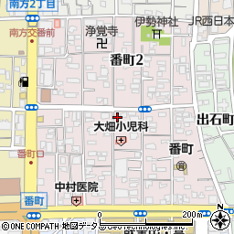 岡山県岡山市北区番町周辺の地図