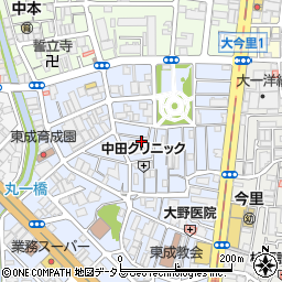 大阪府大阪市東成区大今里西1丁目周辺の地図
