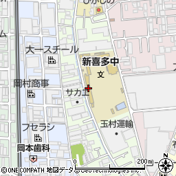 東大阪市立新喜多中学校周辺の地図