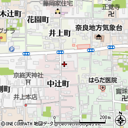 奈良県奈良市中辻北方町周辺の地図