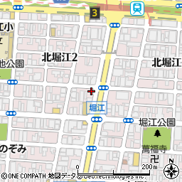 セブンイレブン大阪北堀江２丁目店周辺の地図