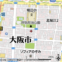 大阪府大阪市西区北堀江3丁目4周辺の地図