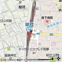 総社駅前観光案内所周辺の地図