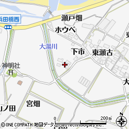 愛知県田原市仁崎町大湯周辺の地図