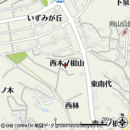 愛知県豊橋市杉山町西木ノ根山周辺の地図