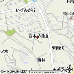 愛知県豊橋市杉山町（西木ノ根山）周辺の地図