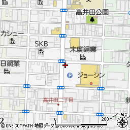 大阪府東大阪市高井田本通周辺の地図