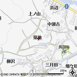 愛知県田原市仁崎町築地周辺の地図
