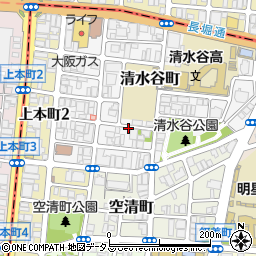 大阪府大阪市天王寺区清水谷町周辺の地図