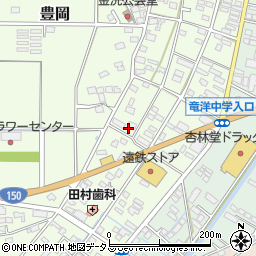 静岡県磐田市豊岡金洗周辺の地図