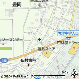 静岡県磐田市豊岡（金洗）周辺の地図