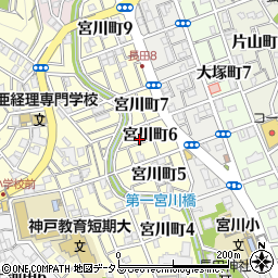 兵庫県神戸市長田区宮川町周辺の地図