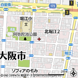 大阪府大阪市西区北堀江2丁目15周辺の地図