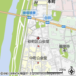 静岡県磐田市掛塚砂町周辺の地図
