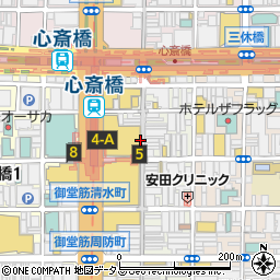 大阪府大阪市中央区心斎橋筋1丁目周辺の地図