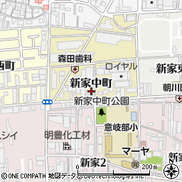 大阪府東大阪市新家中町2-24周辺の地図