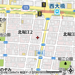 大阪府大阪市西区北堀江2丁目3周辺の地図