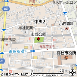 市成公園周辺の地図