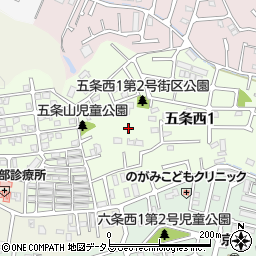 奈良県奈良市五条西周辺の地図