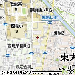 大阪府東大阪市御厨西ノ町周辺の地図