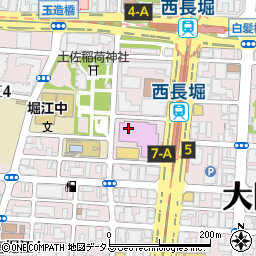 大阪市立　中央図書館貸出・返却周辺の地図