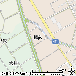 愛知県豊橋市西赤沢町根入周辺の地図