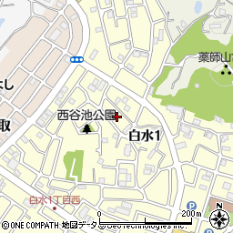 兵庫県神戸市西区白水1丁目31周辺の地図