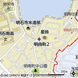 兵庫県明石市明南町周辺の地図