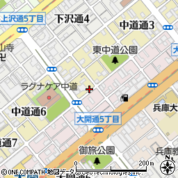 リパーク神戸中道通５丁目駐車場周辺の地図