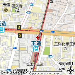 セブンイレブンハートインＪＲ玉造駅改札口店周辺の地図