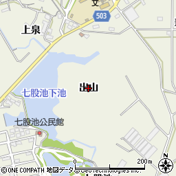 愛知県豊橋市杉山町（出山）周辺の地図