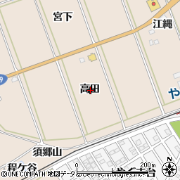 愛知県田原市谷熊町高田周辺の地図
