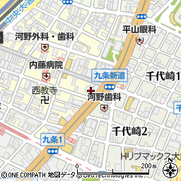 みずほ銀行九条支店周辺の地図