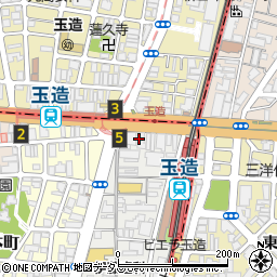 ソフトバンク　玉造周辺の地図