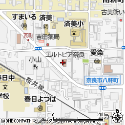奈良県奈良市八軒町周辺の地図