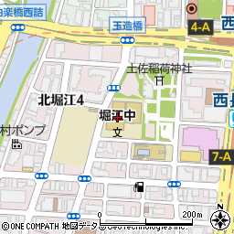 大阪市立堀江小学校　西学舎周辺の地図