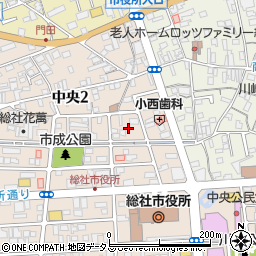 岡山県総社市中央2丁目14周辺の地図