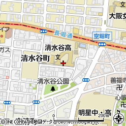 大阪府立清水谷高等学校周辺の地図