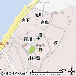 愛知県田原市野田町段周辺の地図