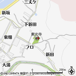 愛知県田原市仁崎町新田周辺の地図
