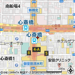 ショーメ大阪心斎橋店周辺の地図