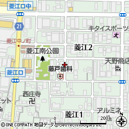 大阪府東大阪市菱江周辺の地図