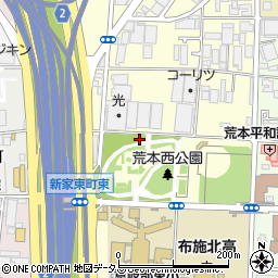大阪府東大阪市荒本西周辺の地図