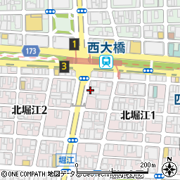 トヨタカローラ大阪堀江店周辺の地図