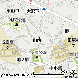愛知県田原市田原町山口周辺の地図