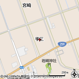 愛知県田原市谷熊町平三周辺の地図