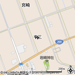 愛知県田原市谷熊町（平三）周辺の地図