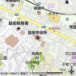 益田市役所総務部　収納対策室周辺の地図