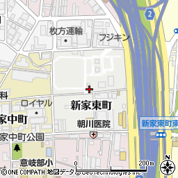 大阪府東大阪市新家東町周辺の地図